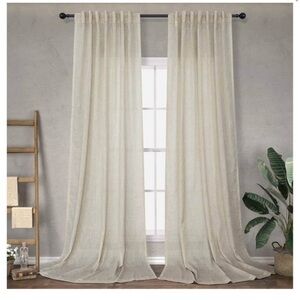 2 sets 90” linen curtains